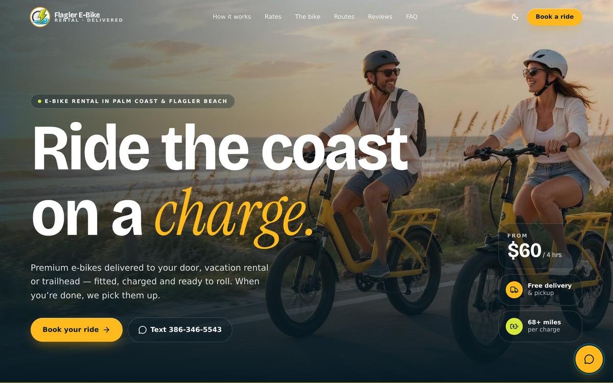 Home page of flaglerelectricbikerental.sitomat.us